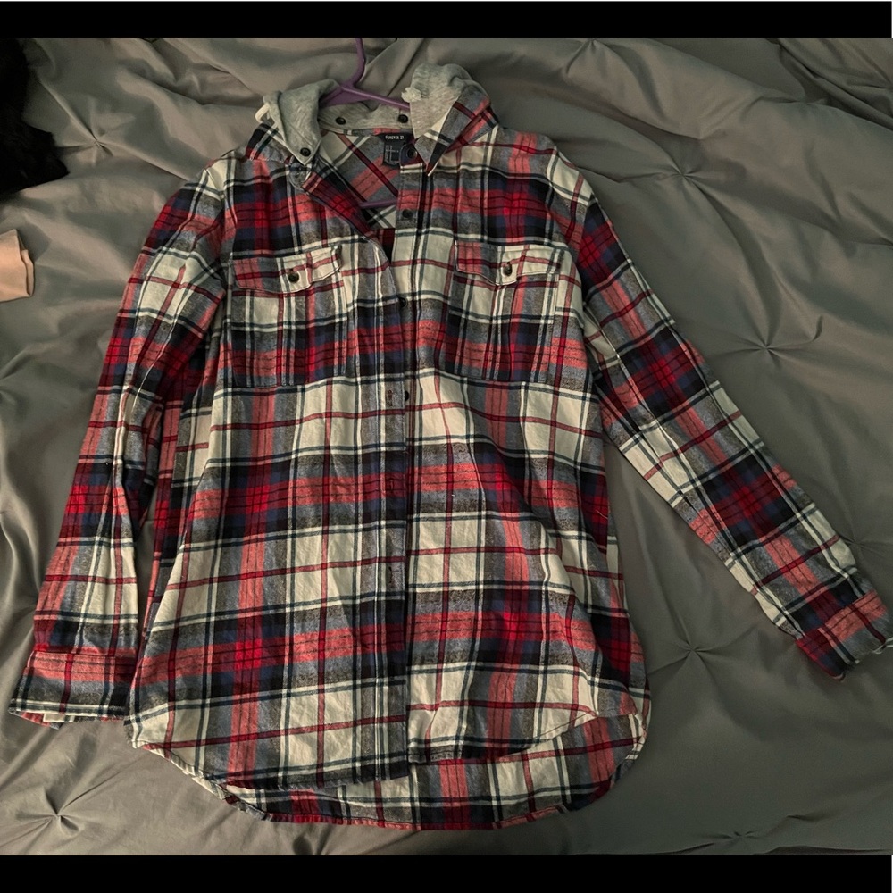 Flannel With Removable Hood. It Is A Size Medium … - image 3